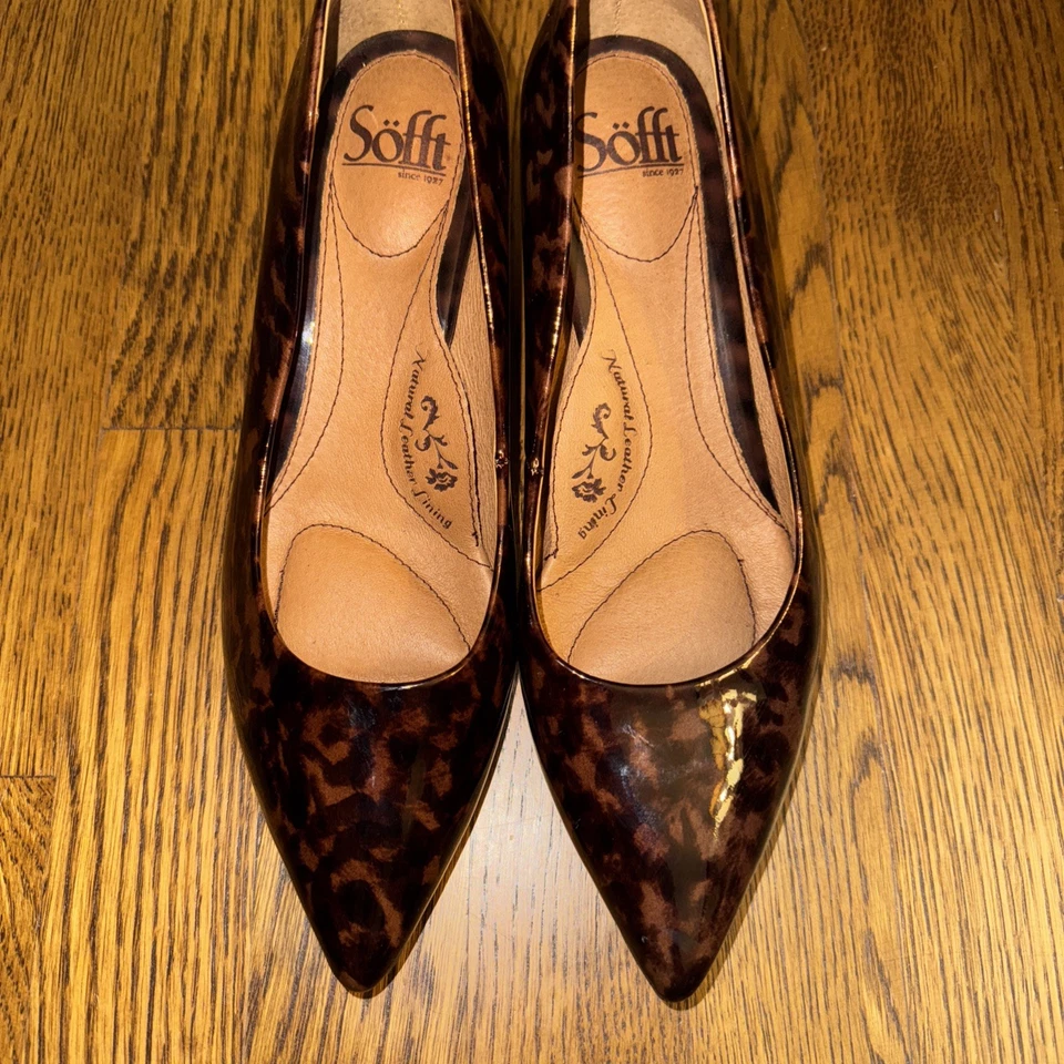 Suave Mujer Gatito Tacón Tortuga Punta Patente Animal Talla 7W  Foto 1 de 4