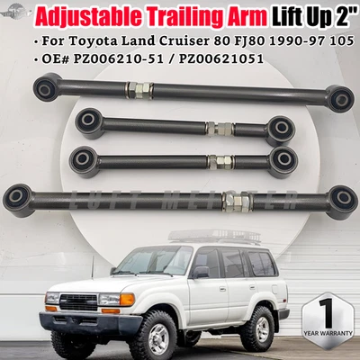 Brazo de arrastre ajustable de 2" para Toyota Land Cruiser 80 FZJ80 90-1997 105 Foto 1 de 4
