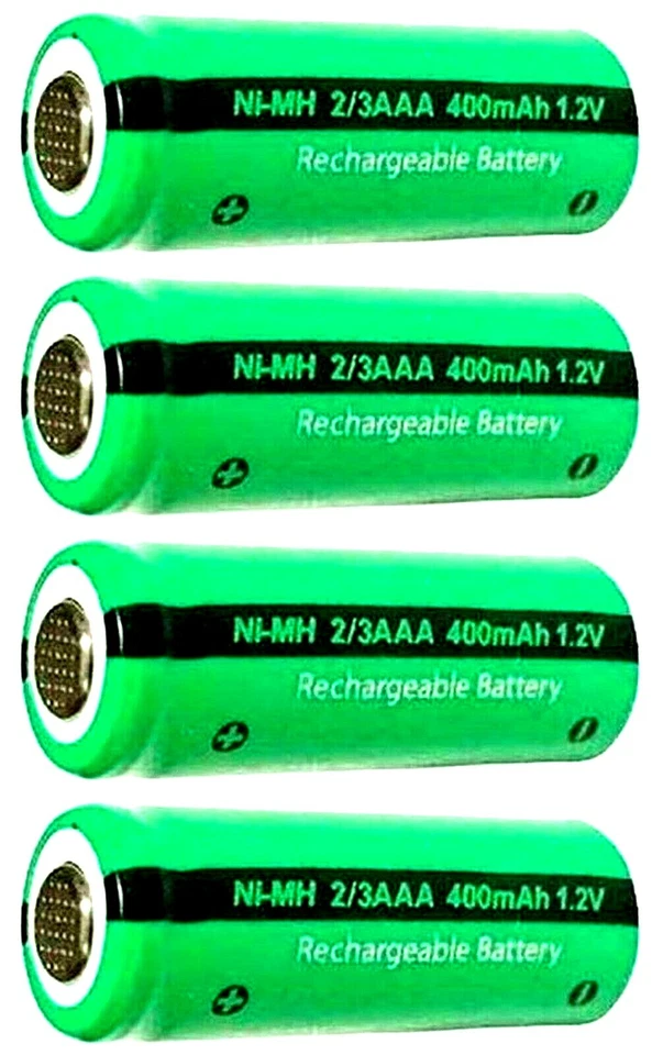 4Pcs 400mAh 1.2V NIMH 2/3AAA Rechargeable Batteries for Outdoor Solar Light - Image 1 of 4