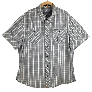 Cavi Designer Men's Shirt Sz 2XL Short Sleeve Contrast Cuff Metal Button Cotton - Picture 1 of 24