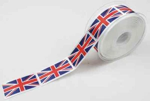 Union Jack ribbon - 50mm wide x 50m long Polyester - Picture 1 of 1