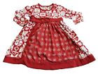 Jelly The Pug Christmas Heart Ruffle Red White Size 5 Girls Long Sleeve