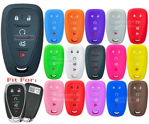 Fit CHEVROLET Malibu Camaro Equinox 5 Button Remote Key Fob Silicone Case Cover - Picture 1 of 35