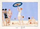 10944.Decoration Poster.Wall Room Home Art.George Barbier Deco Painting.Beach