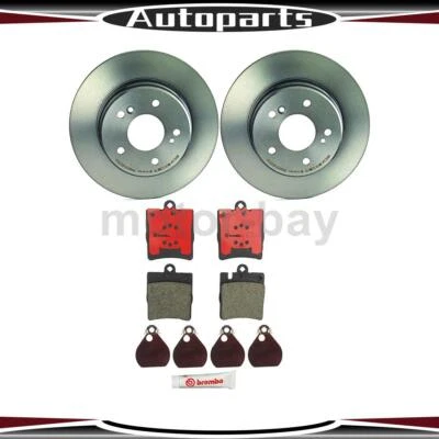 Pastilhas de freio traseiras e rotores para Mercedes-Benz C240 2003 2004 2005 Brembo - Imagem 1 de 4