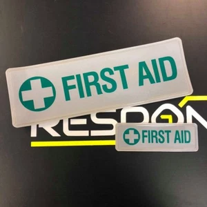 Reflective Badge SET - FIRST AID - Silver/Green - 300mm & 135mm - Picture 1 of 1