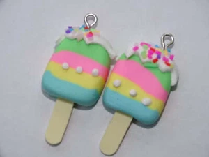 Polymer Clay Ice Lolly with Frosting Pendant 'Bubbly-yum' - Imagen 1 de 1
