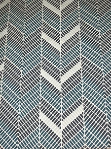 100% Cotton Shades Of Blue Green Chevron Geometric Summer Fabric FQ Fat Quarter - Picture 1 of 2