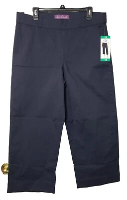 Gloria Vanderbilt Women's Pull-On Wide-Leg Crop pants - Size 12 Navy - NWT - Image 1 of 4