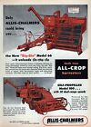 1955 Allis-Chalmers 66 & 100 All Crop Harvester Tractor Original Color Print Ad
