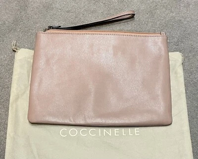 COCCINELLE - ITALIAN SAFFIANO LEATHER -LARGE PINK CLUTCH/ POCKET -RRP £ 98 -NEW - Image 1 of 4