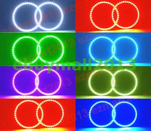 2pcs RGB Halo Ring Demon Angel Eye for Car Headlamp Fog Lamp - No Remote Control - Picture 1 of 146