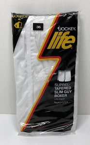 Vintage Jockey Life 1981 Suprel Tapered Slim Guy Boxer Underwear White Sz 36 NW - Picture 1 of 6