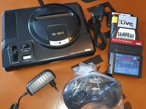 ## SEGA Mega Drive 1 Konsole mit Spielen u. Master System Adapter - sehr gut ## - Bild 1 von 1