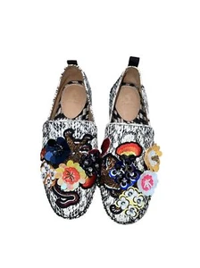 Bill Blass Sutton Snake Print Espadrilles Bead Floral Anthropology Size 6 Shoes - Picture 1 of 5