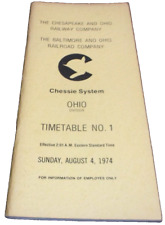 AUGUST 1974 CHESSIE SYSTEM OHIO DIVISION EMPLOYEE TIMETABLE #1
