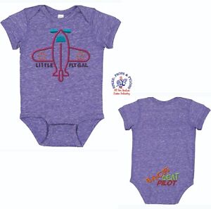 Aviation Baby Onsie Embroidered Little Fly Gal Aircraft Design