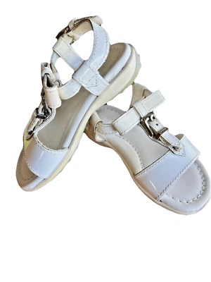 TOD'S JUNIOR Girls White Patent Italian Leather Sandals in US Size 5 NEW! - Image 1 of 4