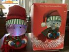 Vintage Fiber Optic Clear Color Changing Snowman Head  With Hat Christmas Works