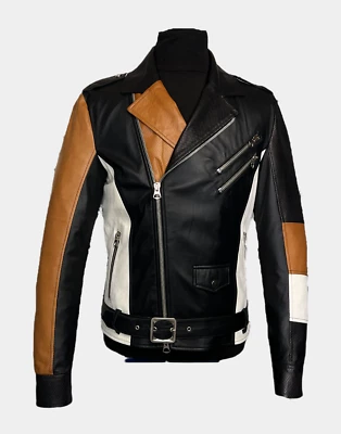 CHIODO GIUBBINO GIUBBOTTO IN DI PELLE UOMO ART U0455 Tg. DISPONIBILE 54 Foto 1 de 4