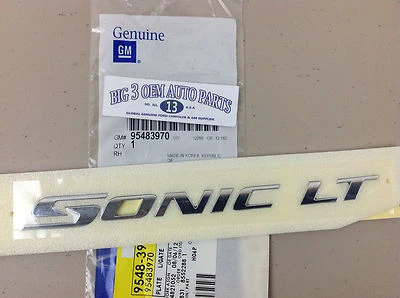 Tapa trasera cromada Chevrolet Sonic Hatchback placa de identificación emblema nuevo OEM Foto 1 de 3