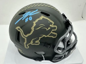Jahmyr Gibbs Autographed Detroit Lions 2025 Salute To Service Mini Helmet !! - Picture 1 of 2