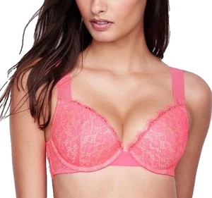 Sujetador Victoria Secret 32C Muy Sexy Bandas Push Up Taza Suave Rosa Caliente Con Aros - Imagen 1 de 13