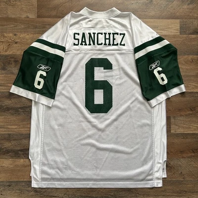 Camiseta de fútbol americano de colección de los NY Jets Mark Sacchez NFL blanca talla XL Reebok Foto 1 de 4