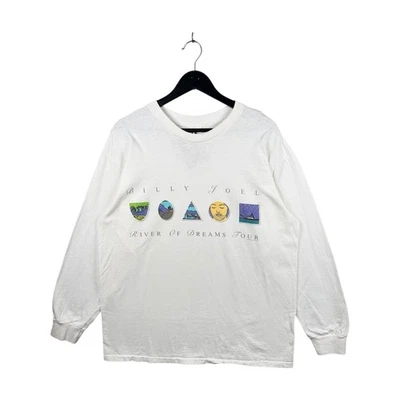 Vintage Billy Joel River of Dreams Tour Long Sleeve T Shirt White Mens XL - Image 1 of 4