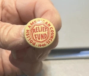 Polish American Council Relief Fund, pinback button, 1940 - Bild 1 von 2