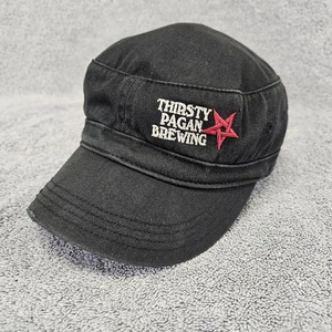 Thirsty Pagen Brewing Cadet Hat Cap OSFM Strapback Faded Black Distressed - Picture 1 of 19