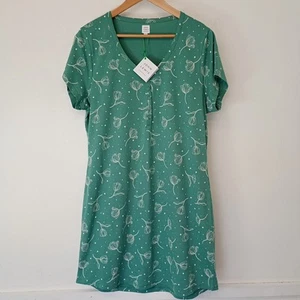 Vestido de Noche John Lewis Verde Casey Talla UK 14 Patrón Corto Jersey Camisón Nuevo con Etiquetas - Imagen 1 de 7