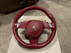 Porsche Red PDK Steering Wheel 987/981/991 Cayenne Macan Panamera - Picture 1 of 5