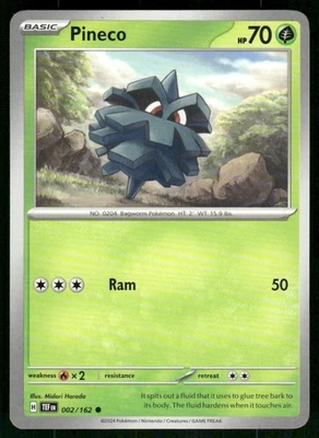 Pineco 002/162 Common Normal NM Pokemon SV05: Temporal Forces - Image 1 of 2
