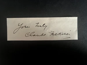 CLAUDE FALKINER - BRITISH BILLIARDS CHAMPION - SIGNED PIECE FROM LETTER - Picture 1 of 1