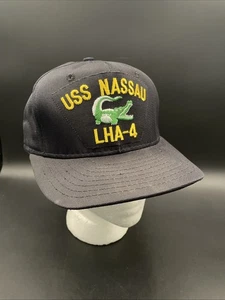 Cappello da baseball vintage USS Nassau LHA-4 US Marines blu navy snapback grande - Foto 1 di 9