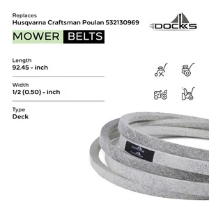 Docks Mower Belt 130969 /Made with Kevlar / 92.450 inches / Husqvarna 532130969  - Picture 1 of 5