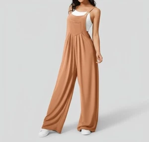 Halara Multiple Pockets Plicated Waffle Strap Button Overalls Casual Jumpsuit - Picture 1 of 121