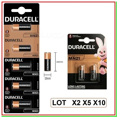 batteria MN21 DURACELL 12V pila alcalina comando cancello auto antifurto allarme - Immagine 1 di 3