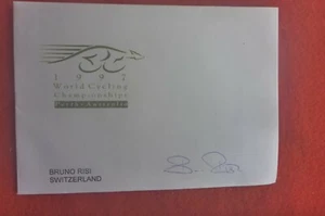 1997 CYCLING WORLD CHAMPS BRUNO RISI SWITZERLAND HAND SIGNED COVER - Picture 1 of 1