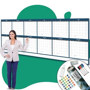 Extra Large Wall Calendar - 36" x 96" - Full Year Dry Erase Whiteboard for Of... - Picture 1 of 9