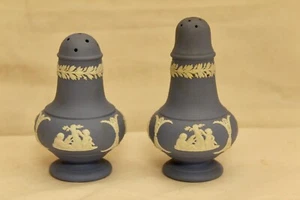 Wedgwood Jasperware Lavender Pale Blue Salt and Pepper Shakers Vintage - Picture 1 of 5
