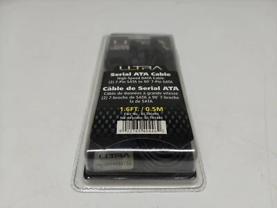 ULTRA ULT40446 Serial ATA Cable 2 pack High-Speed 7-Pin SATA To 90° 7-Pin SATA  - Image 1 of 4