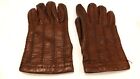NIEMAN MARCUS LADIES BROWN LEATHER WINTER GLOVES CASHMERE LINING SIZE SMALL