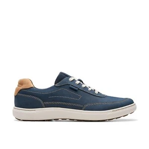 Zapatos informales para caminar Clarks Mapstone Trail de cuero azul para hombre - Imagen 1 de 5