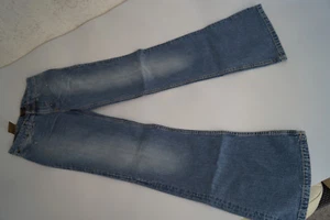 PEPE JEANS Star Ultra Low Waist Schlag Hose Flair Bootcut 34 XS W27 L34 blau NEU - Picture 1 of 12