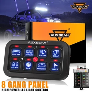 AUXBEAM 8 Gang Switch Panel Multifunction Auxiliary Circuit Control Marive SUV - Picture 1 of 12