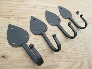 4 X  (6") HAND FORGED WROUGHT IRON OLD ENGLISH GOTHIC KITCHEN HANGING HOOKS - Picture 1 of 1
