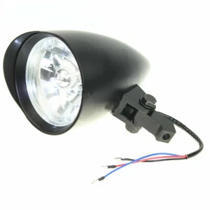 Nero proiettile Motociclo Visiera faro anteriori H4 Per Honda Yamaha Kawasaki - Picture 1 of 6