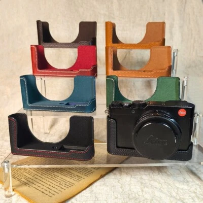 Funda de cuero real hecha a mano con media cámara para Leica D-LUX D-LUX 7 Typ109 Foto 1 de 2